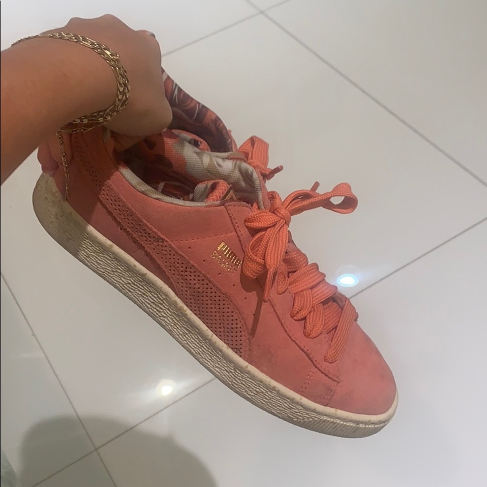Pink Puma Suede Sneakers